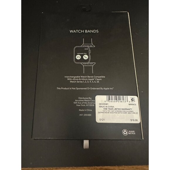 3-Pack Simulated Leather Watch Bands For Apple Watch 42mm/44mm - Picture 4 of 10